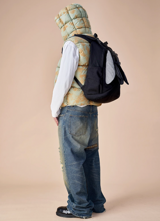 EVILKNIGHT(EK) Tie Dye Digitally Printed Zipper Vest