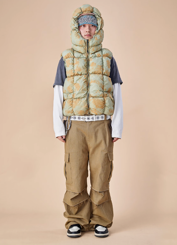 EVILKNIGHT(EK) Tie Dye Digitally Printed Zipper Vest