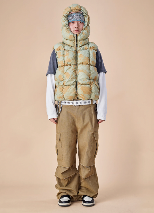 EVILKNIGHT(EK) Tie Dye Digitally Printed Zipper Vest