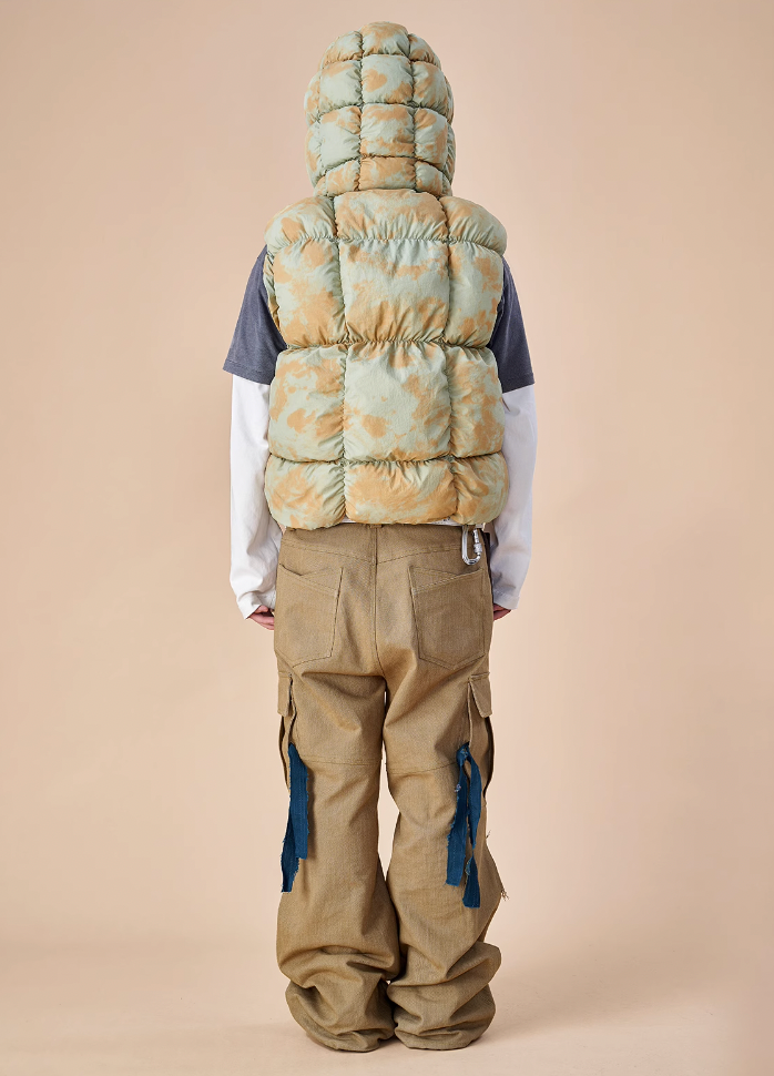 EVILKNIGHT(EK) Tie Dye Digitally Printed Zipper Vest