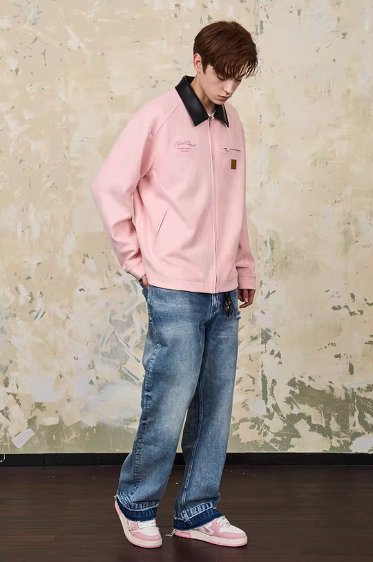 Harsh and Cruel Leather Collar Suede Detroit Jacket