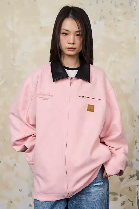 Harsh and Cruel Leather Collar Suede Detroit Jacket