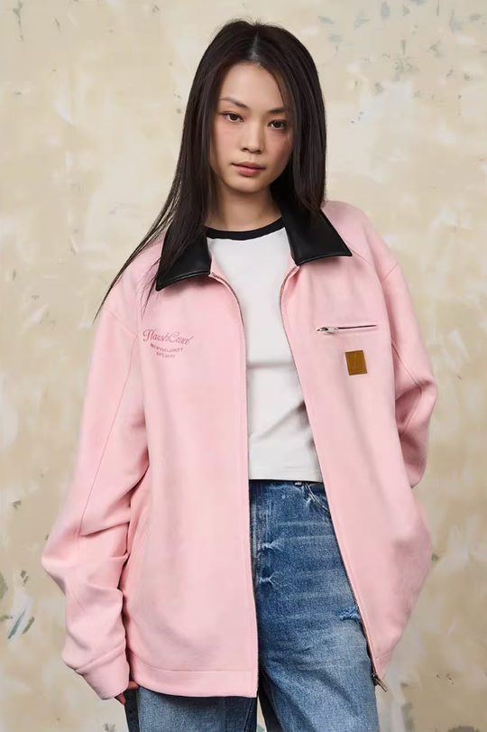 Harsh and Cruel Leather Collar Suede Detroit Jacket