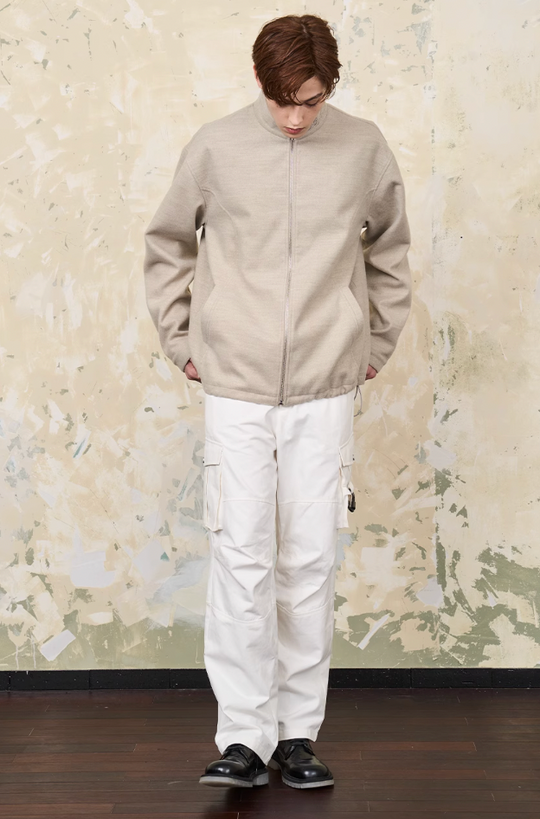 Harsh and Cruel Embroidered Collar Zipper Cardigan Jacket