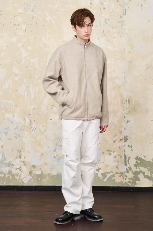 Harsh and Cruel Embroidered Collar Zipper Cardigan Jacket