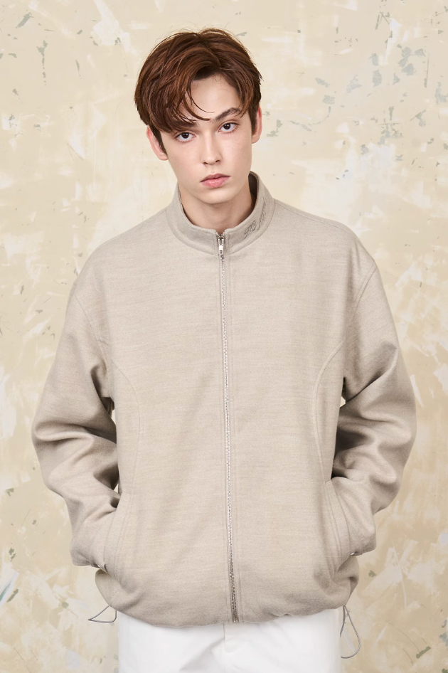 Harsh and Cruel Embroidered Collar Zipper Cardigan Jacket