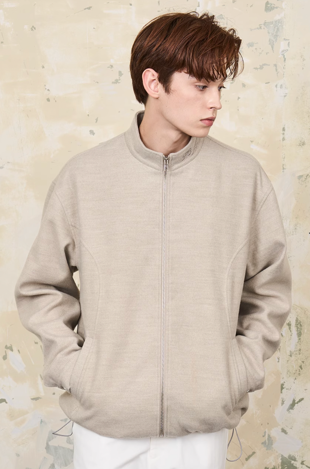 Harsh and Cruel Embroidered Collar Zipper Cardigan Jacket