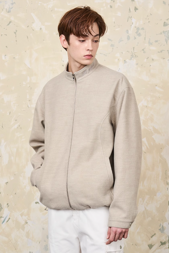 Harsh and Cruel Embroidered Collar Zipper Cardigan Jacket