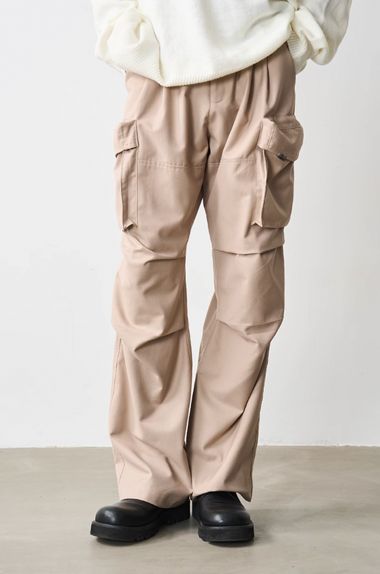 Harsh and Cruel Multi Pocket Knee Pleated Trousers