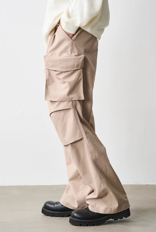 Harsh and Cruel Multi Pocket Knee Pleated Trousers