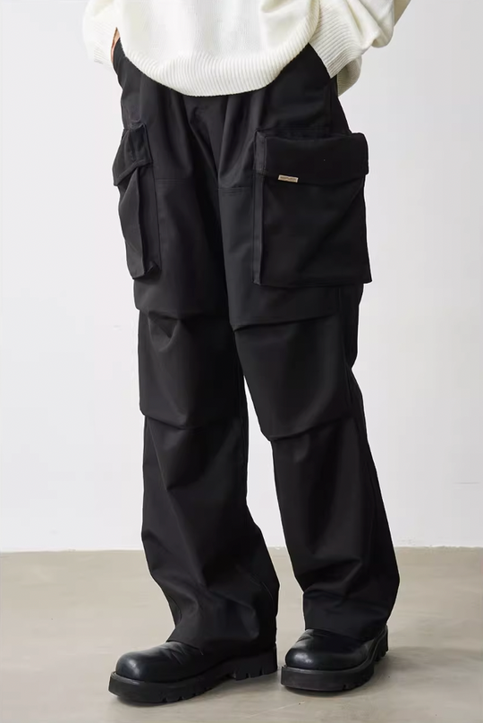 Harsh and Cruel Multi Pocket Knee Pleated Trousers