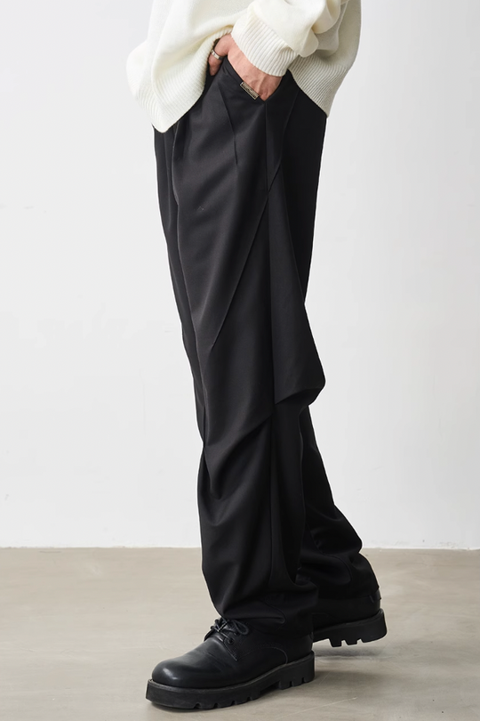 Harsh and Cruel Pleat Split & 3D Cut Suit Pants