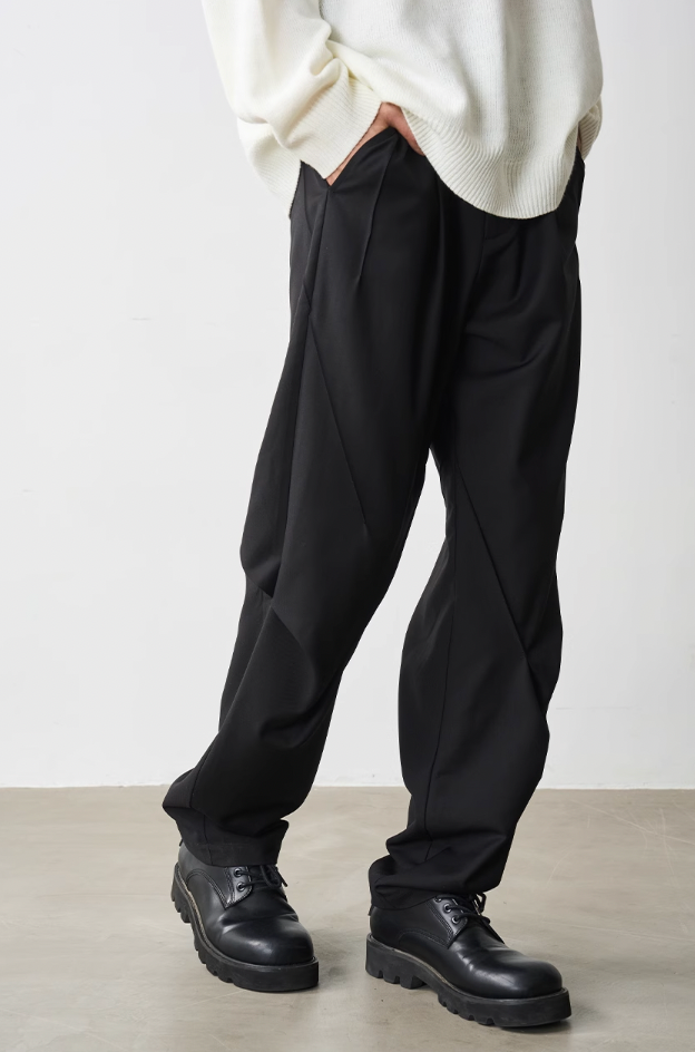 Harsh and Cruel Pleat Split & 3D Cut Suit Pants