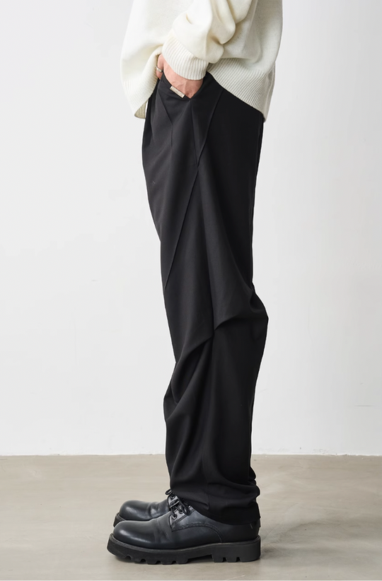 Harsh and Cruel Pleat Split & 3D Cut Suit Pants