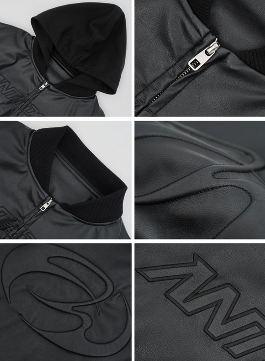 ANTIDOTE Detachable Hat Down Bomber Jacket