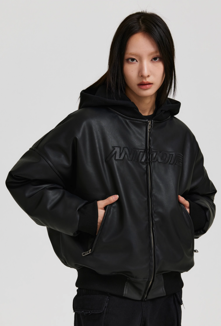 ANTIDOTE Detachable Hat Down Bomber Jacket