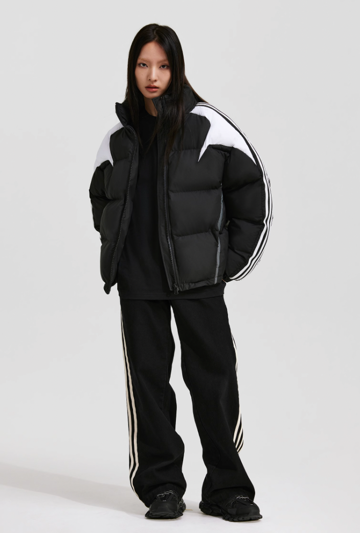 ANTIDOTE Contrast Color Stripe Down Jacket