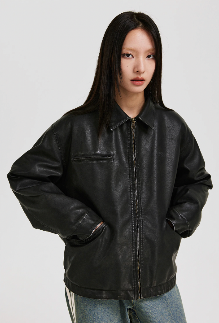 ANTIDOTE Distressed Leather Detroit Leather Jacket