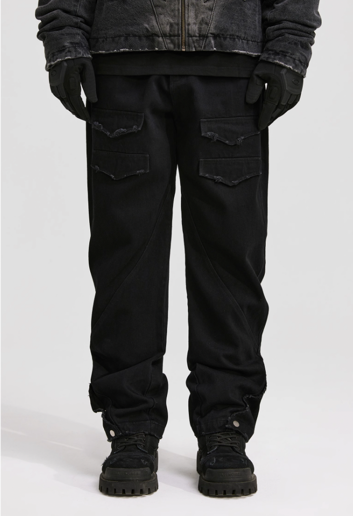 ANTIDOTE Structural Pocket Micro Flared Denim Jeans