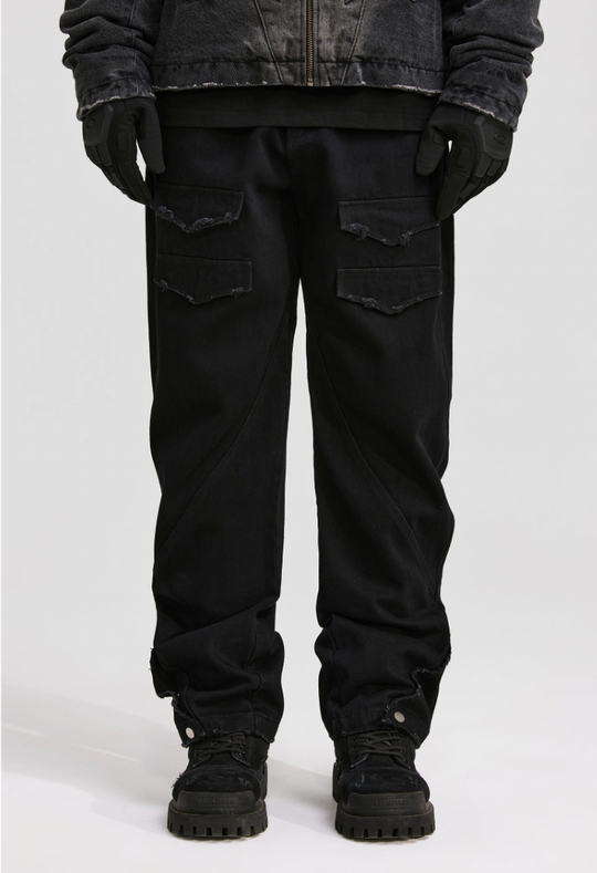 ANTIDOTE Structural Pocket Micro Flared Denim Jeans