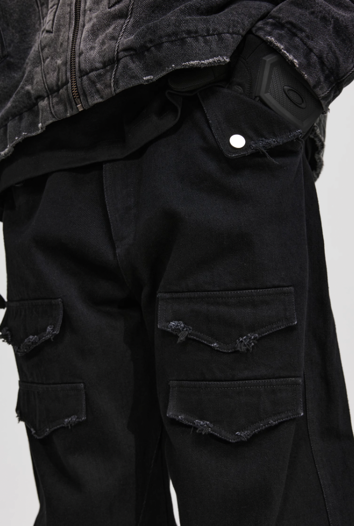 ANTIDOTE Structural Pocket Micro Flared Denim Jeans