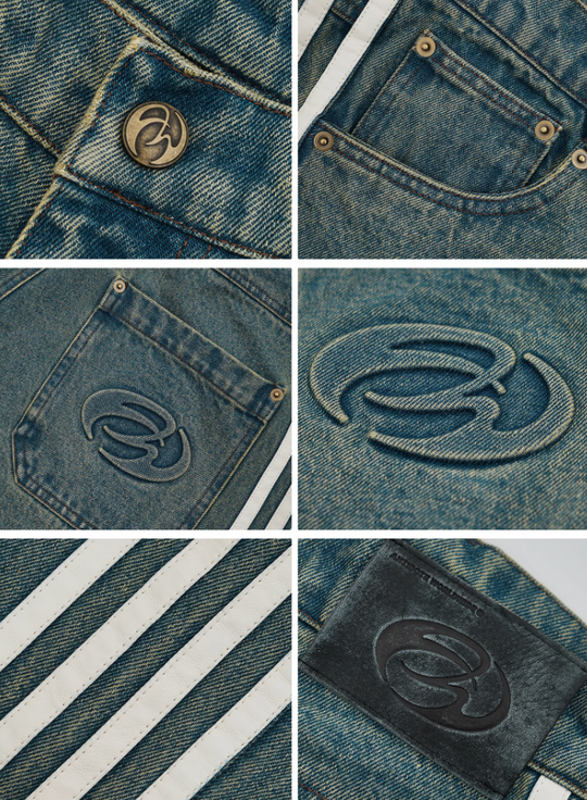 ANTIDOTE Vintage Striped Denim Jeans