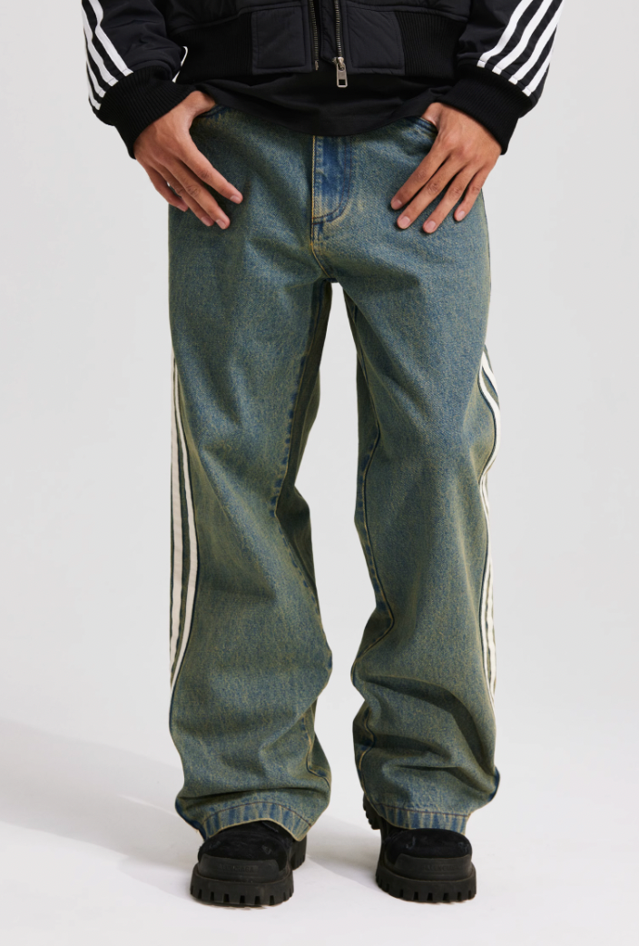 ANTIDOTE Vintage Striped Denim Jeans