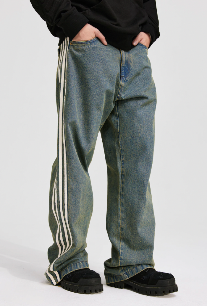 ANTIDOTE Vintage Striped Denim Jeans