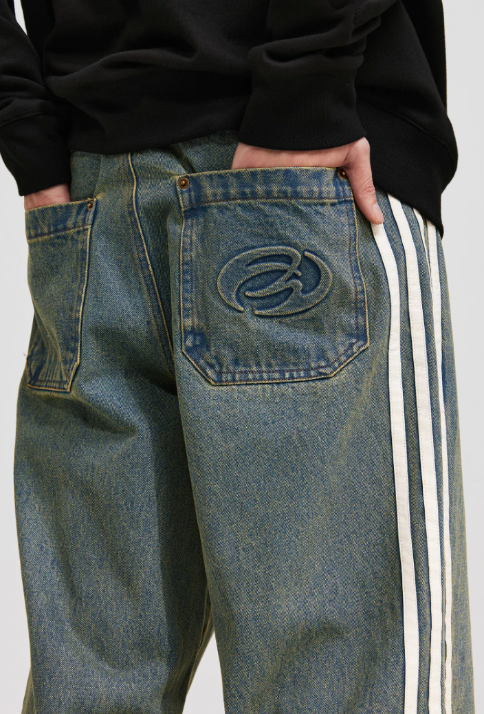 ANTIDOTE Vintage Striped Denim Jeans