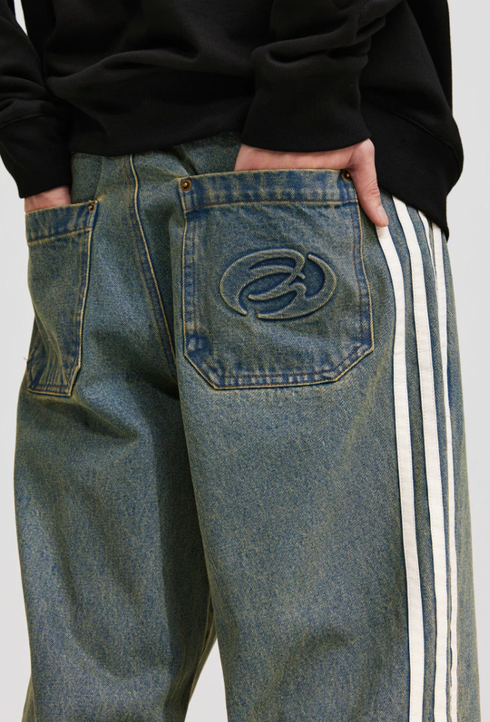 ANTIDOTE Vintage Striped Denim Jeans