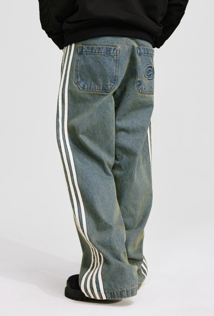 ANTIDOTE Vintage Striped Denim Jeans