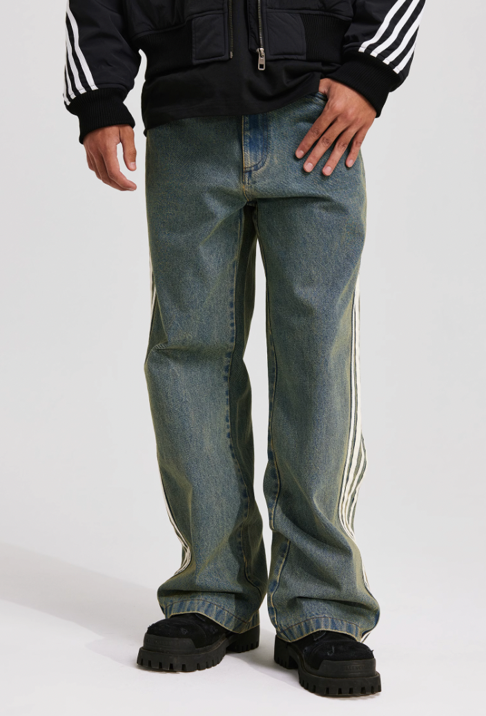 ANTIDOTE Vintage Striped Denim Jeans