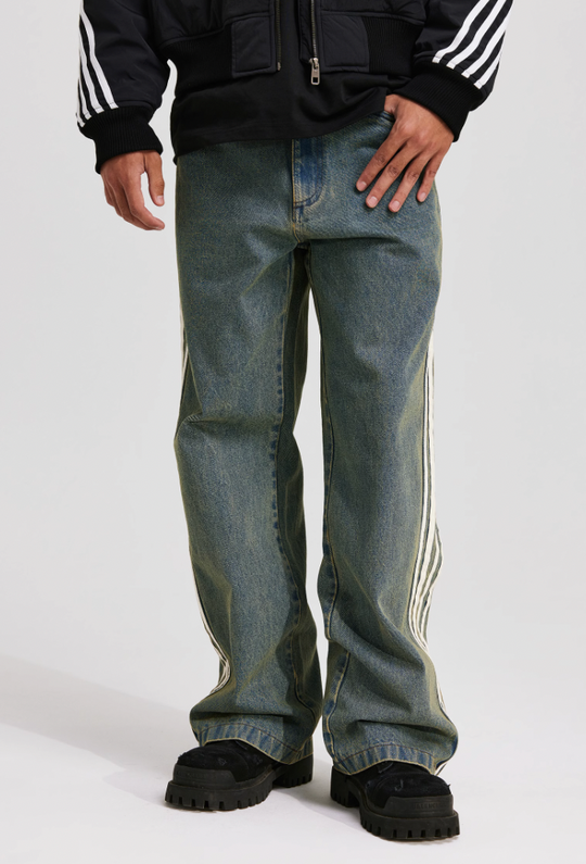 ANTIDOTE Vintage Striped Denim Jeans