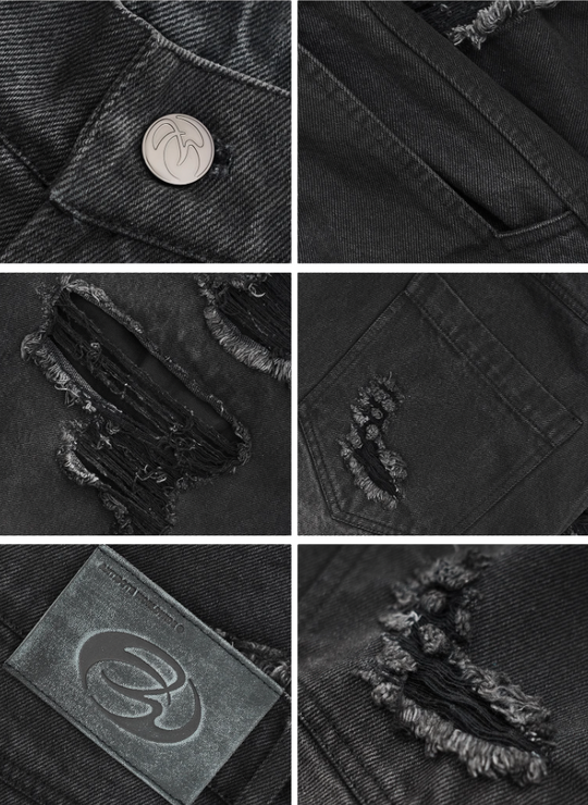 ANTIDOTE Damaged Spray Colored Denim Jeans
