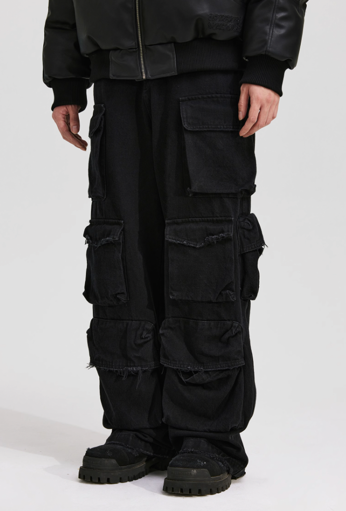 ANTIDOTE Destroyed Multi Pocket Work Pants