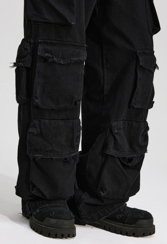 ANTIDOTE Destroyed Multi Pocket Work Pants