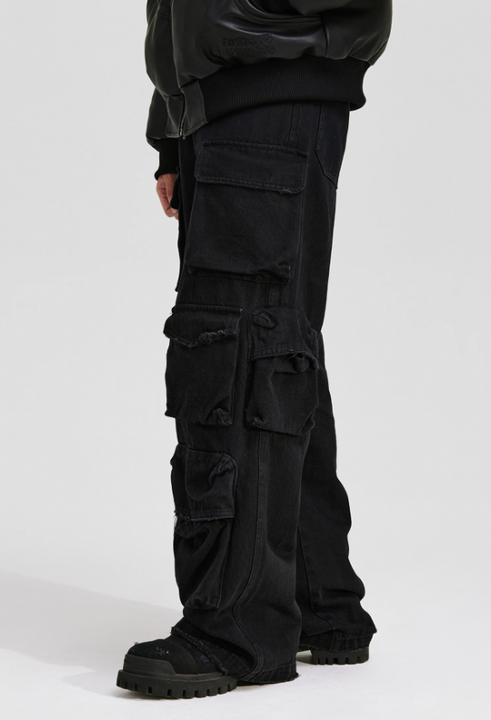 ANTIDOTE Destroyed Multi Pocket Work Pants