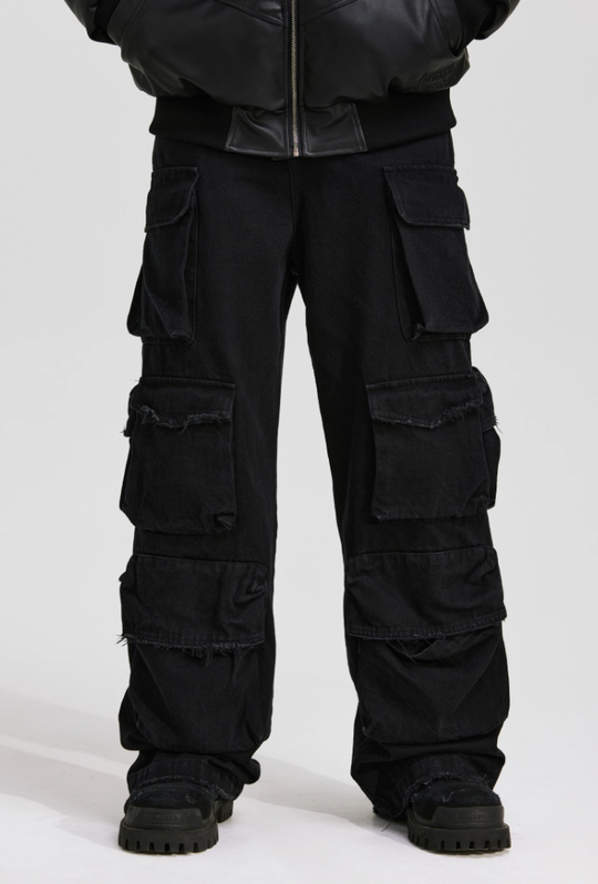 ANTIDOTE Destroyed Multi Pocket Work Pants