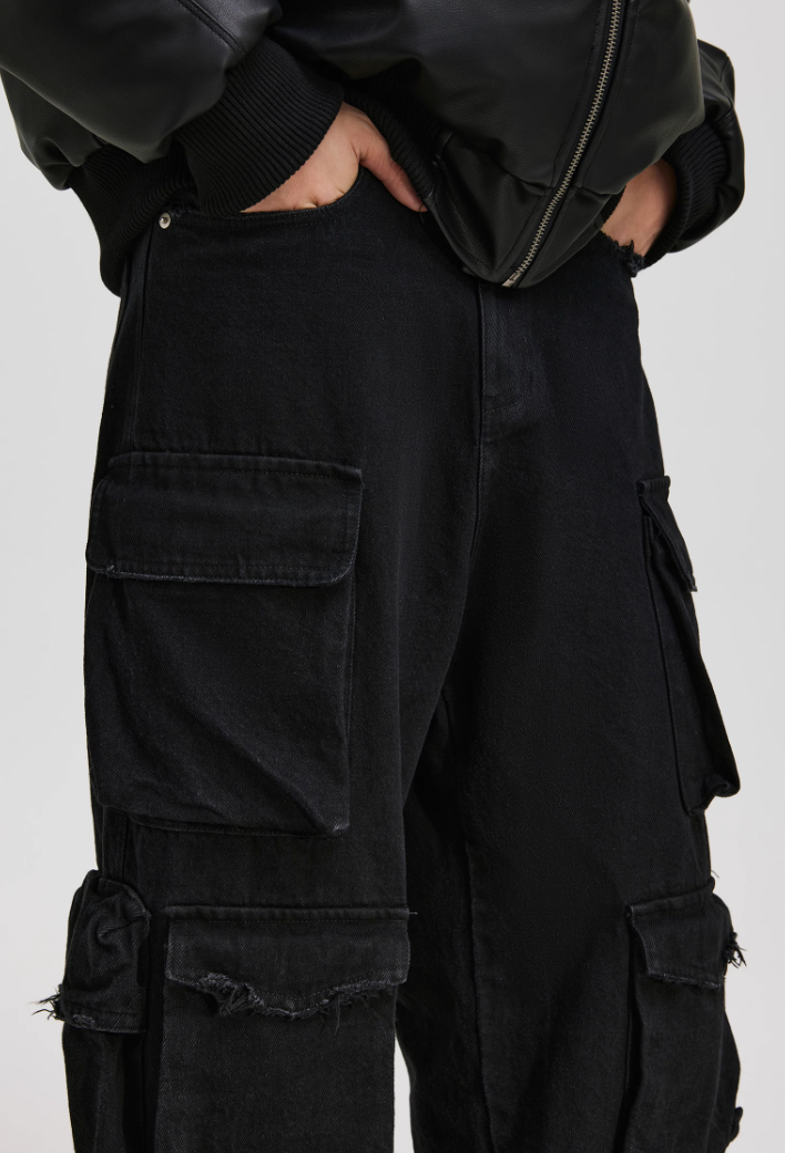 ANTIDOTE Destroyed Multi Pocket Work Pants