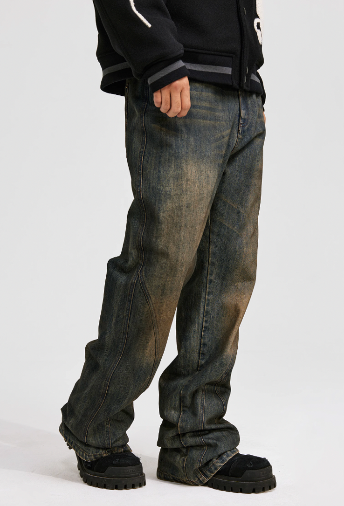 ANTIDOTE Spray Colored Micro Flared Denim Jeans