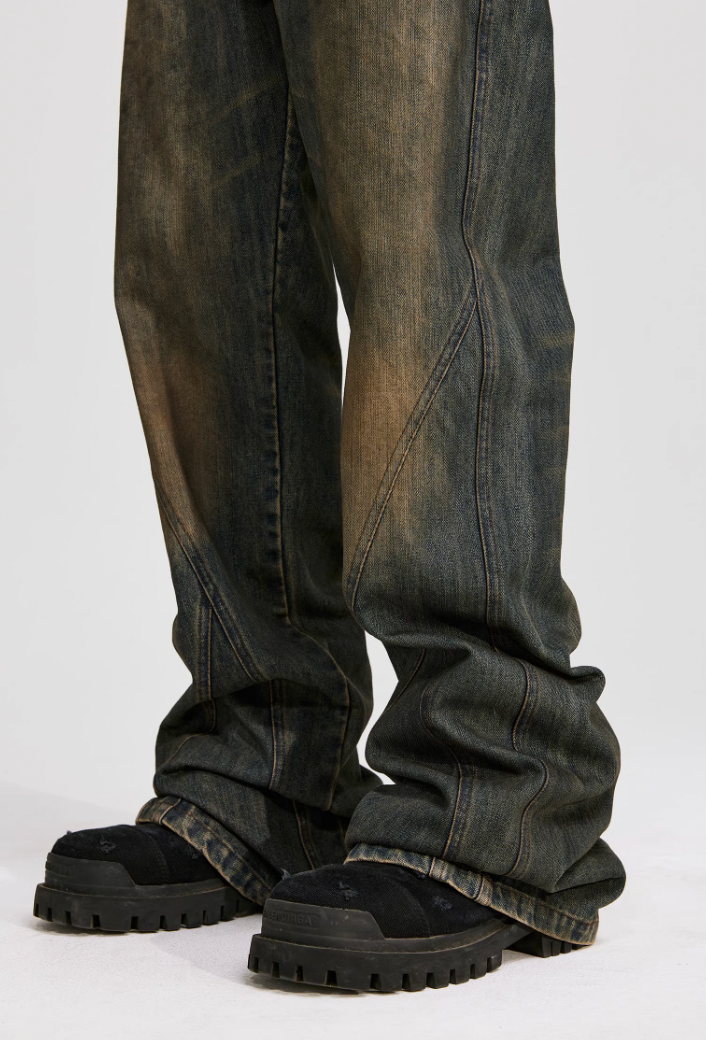 ANTIDOTE Spray Colored Micro Flared Denim Jeans