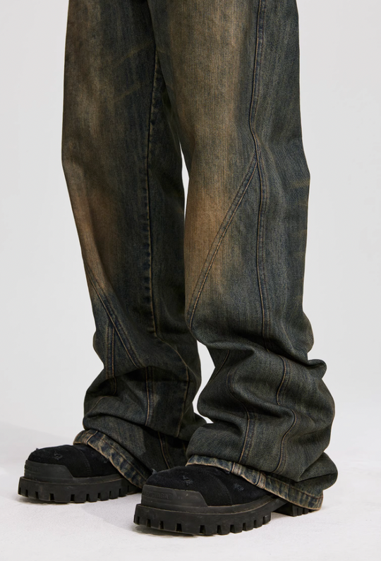 ANTIDOTE Spray Colored Micro Flared Denim Jeans