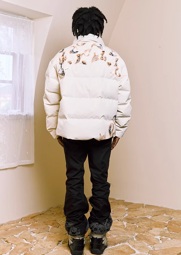 YADcrew Flame Lace Short Down Jacket
