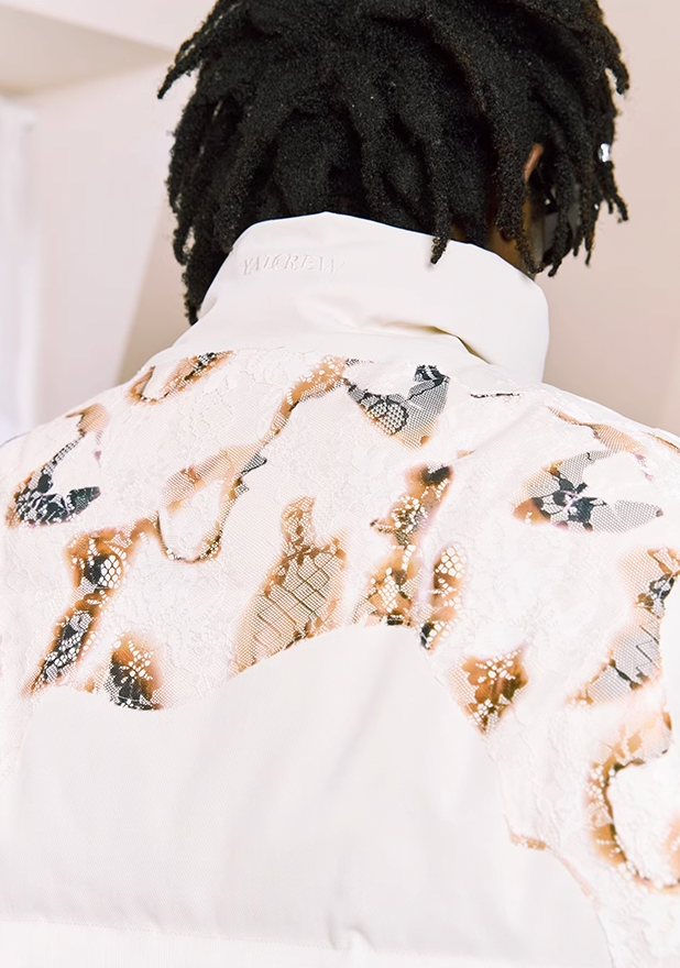 YADcrew Flame Lace Short Down Jacket