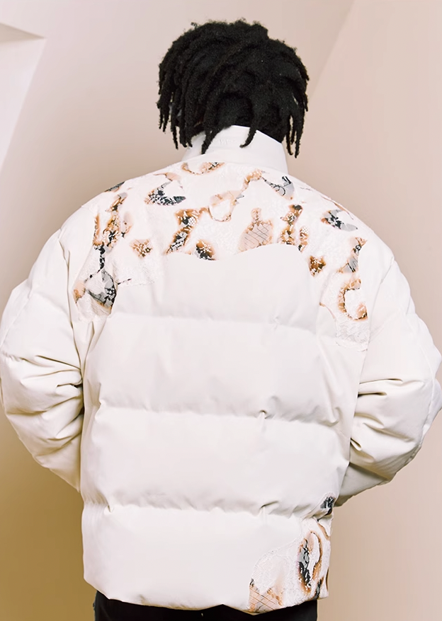 YADcrew Flame Lace Short Down Jacket