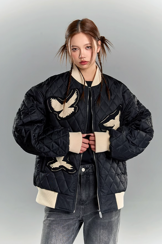 YADcrew Peace Dove 3D Foam Cutting Patch Jacket