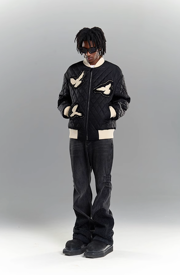 YADcrew Peace Dove 3D Foam Cutting Patch Jacket