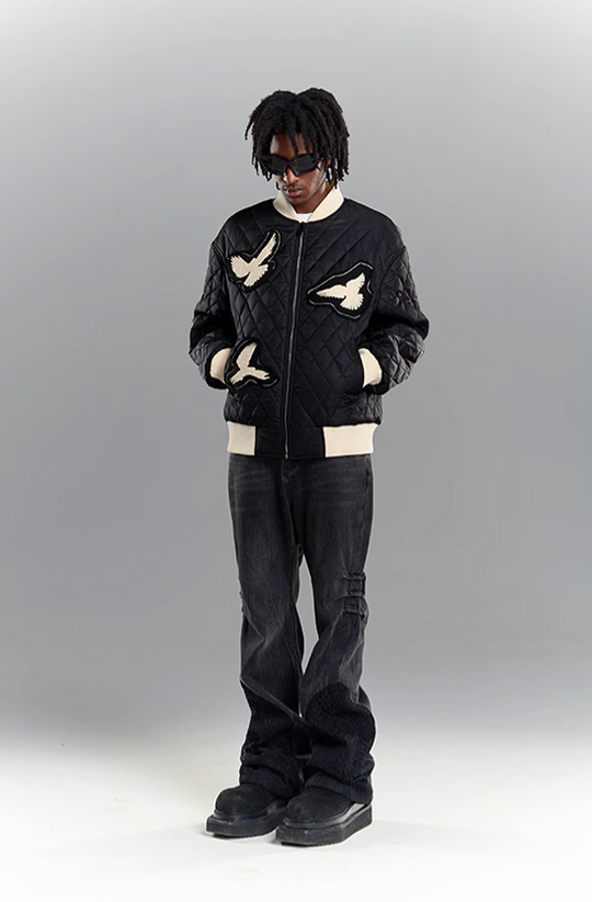 YADcrew Peace Dove 3D Foam Cutting Patch Jacket