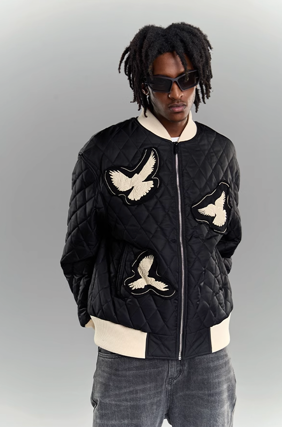 YADcrew Peace Dove 3D Foam Cutting Patch Jacket