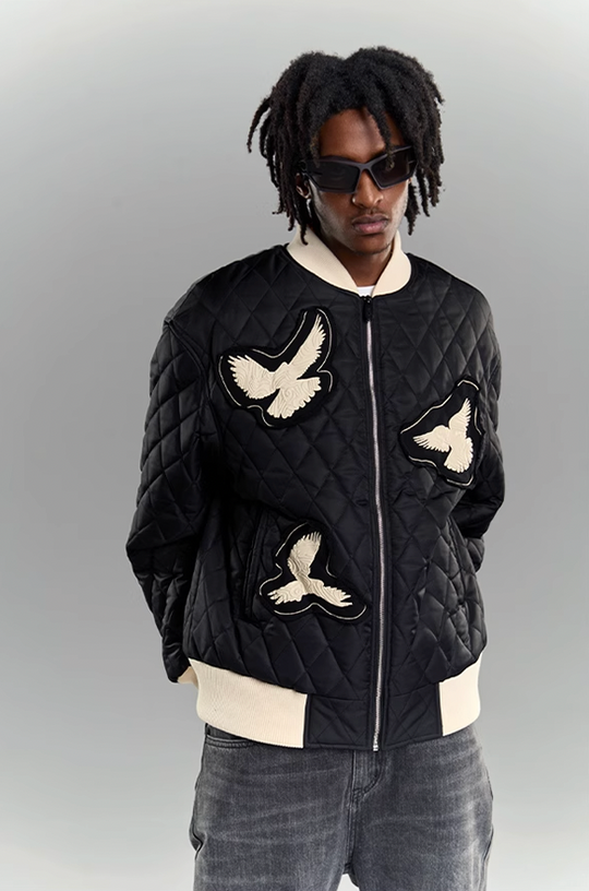 YADcrew Peace Dove 3D Foam Cutting Patch Jacket